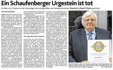 Ein Schaufenberger Urgestein ist tot